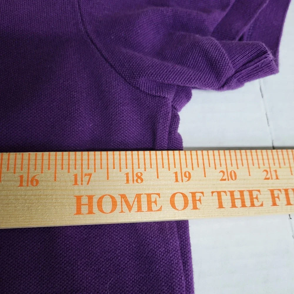 Polo Ralph Lauren M Custom Fit‎ Purple Short Sleeve Polo Shirt Orange Pony Logo